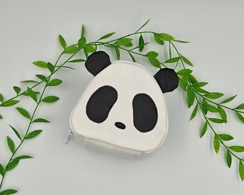 【撥水ラミネート】ミニサイズのシェル型ポーチNo.5、6 おにぎりパンダ 撥水ラミネート】ミニサイズのシェル型ポーチNo.5、6 おにぎりパンダ