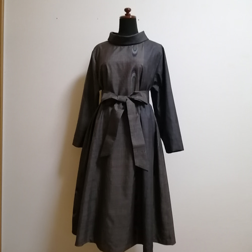 SOLD 着物リメイク ワンピース 大島紬 ワンピース さらあお 通販 SOLD 着物リメイク ワンピース 大島紬 ワンピース さらあお 通販