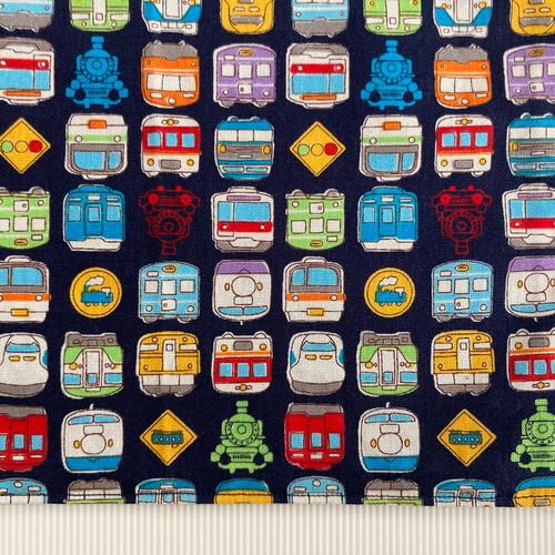 No.177 25×35　電車　青　水色　リバーシブル　ランチマット No.177 25×35 電車 青 水色 リバーシブル ランチマット