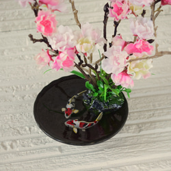 置物　水辺の風景　錦鯉　桜　八重桜　丸小鉢　和雑貨　インテリア雑貨　 5枚目の画像