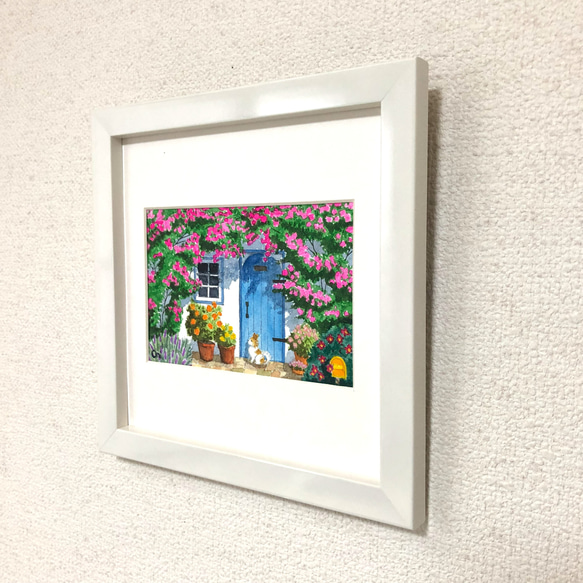 「ローズハウス」透明水彩画　原画　風景画　ハガキサイズ 4枚目の画像