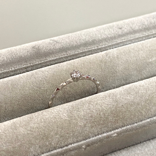 受注生産】プラチナ 一粒ダイヤ リング 0.1ct PT900 シンプルデザイン