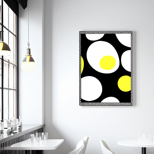 **専用** A2 インテリアポスター モノクロ ドット柄 黒フレーム 専用** A2 インテリアポスター モノクロ ドット柄 黒フレーム