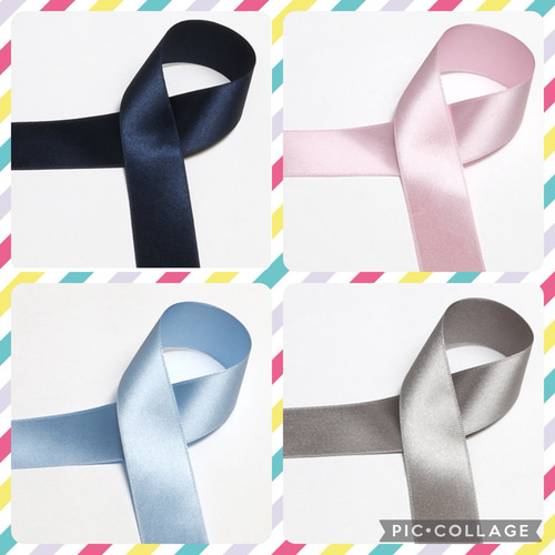 送料無料]リボンヘアゴム 2つ1セット ライトブルー 入園 入学 ヘアゴム