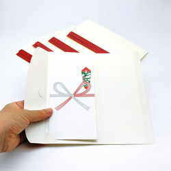 簡易ふくさ / 赤5枚セット / ふところ袋 / 和装 袱紗 月謝入れ お祝い お礼 4枚目の画像