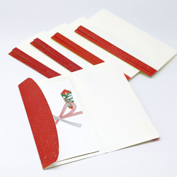 簡易ふくさ / 赤5枚セット / ふところ袋 / 和装 袱紗 月謝入れ お祝い お礼 1枚目の画像