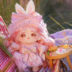 ぬいぐるみ 着せ替え 15cm オリジナル ピンク 三つ編みの通販 by