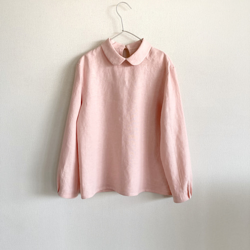 丸襟のリネンブラウス(桜コーラル) ブラウス つくりびと 通販 15553522