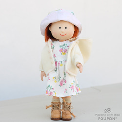 マドレーヌちゃんドール服❤️マドラスチェックパフスリーブワンピ
