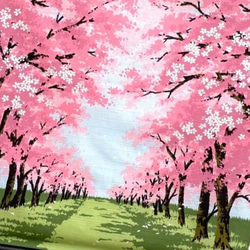 桜タペストリー　スワロフスキー付　桜並木　春　4月　日本製　 5枚目の画像