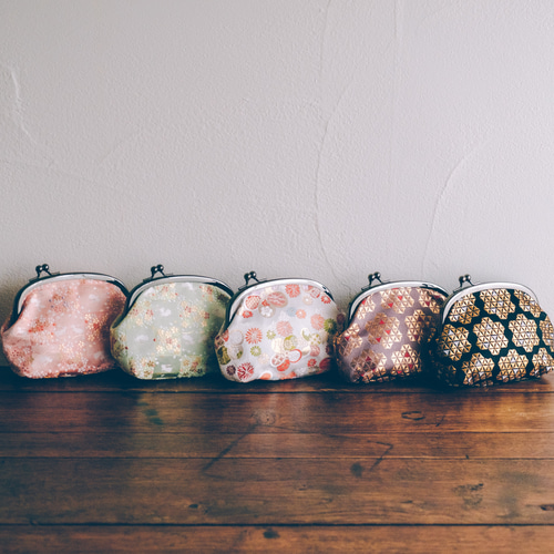 日本製】 京都西陣織 5柄から選べるがま口ポーチ /makeup-bag 4.5寸