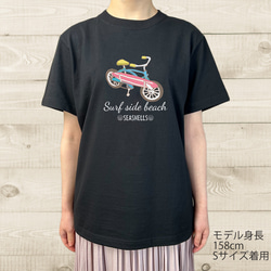 ハワイアンデザインTシャツ surfbike ユニセックスサイズ BLACK 半袖カットソー サーフバイク ビーチバイク 2枚目の画像