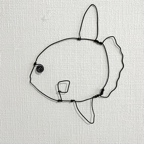 受注販売】マンボウ 平面 壁掛け ワイヤーアート タペストリー・壁掛け