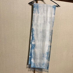 手織りドビー藍絞り染めスカーフ 11枚目の画像