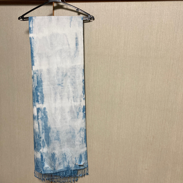 手織りドビー藍絞り染めスカーフ 10枚目の画像