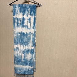 手織りドビー藍絞り染めスカーフ 9枚目の画像