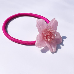 本物の桜 ソメイヨシノ pink×pink② 1輪ヘアゴム◎現品販売 3枚目の画像