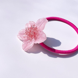 本物の桜 ソメイヨシノ pink×pink② 1輪ヘアゴム◎現品販売 5枚目の画像