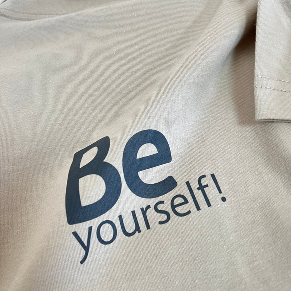 半袖Ｔシャツ オーガニックコットン Be yourself！《ミルキーグレー》メンズサイズ レディース ユニセックス 4枚目の画像