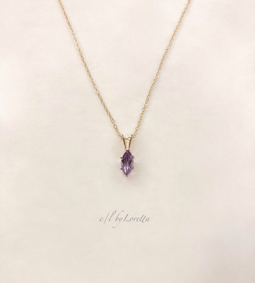 アメジスト 14kgf marquise necklace