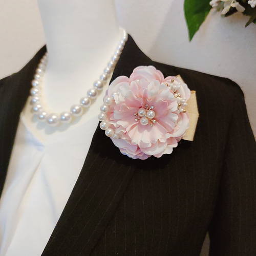 コサージュ ブローチ カメリア フォーマル 卒業 結婚式 入学式 ピンク