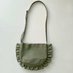 【受注生産】 frill shoulder bag （olivegreen） 5枚目の画像