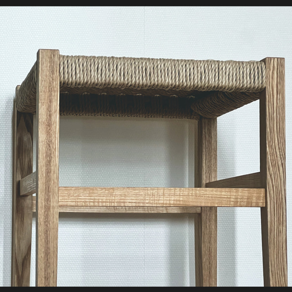 【受注生産】ペーパーコードスツール　和モダン　玄関椅子　ノスタルジック　インテリア　チェア　椅子　無垢材 サイズ変更 当店への配送料金のみお客様のご負担となります