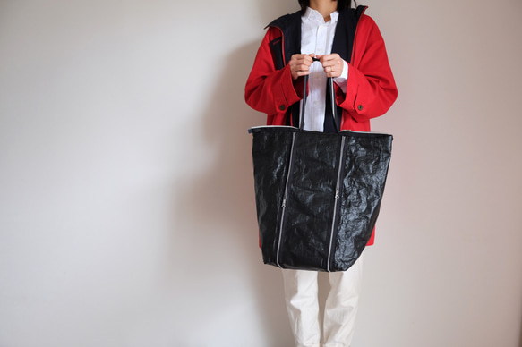 超軽量/撥水ポリエチレン/肩掛けマチ付きトートバッグ/A4大容量