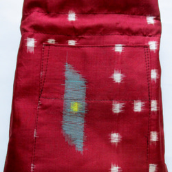 ６９８１　絞りと花柄の着物で作った巾着袋　＃送料無料 11枚目の画像