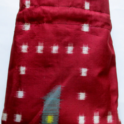 ６９８１　絞りと花柄の着物で作った巾着袋　＃送料無料 12枚目の画像