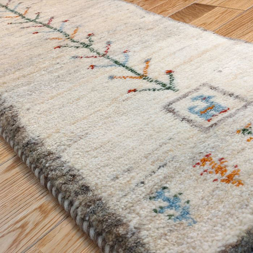 秋 新規入荷】ペルシャ ギャッベ ミニランナー 115×42cm アイボリー