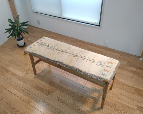 秋 新規入荷】ペルシャ ギャッベ ミニランナー 115×42cm アイボリー