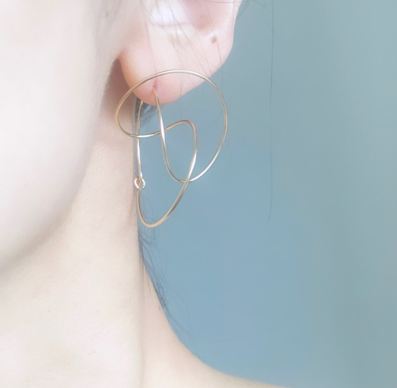 14kgf satellite キャッチレス フープ ピアス ピアス（フープ