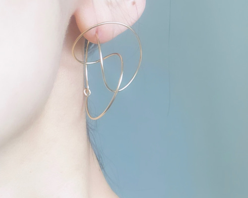 14kgf satellite キャッチレス フープ ピアス ピアス（フープ
