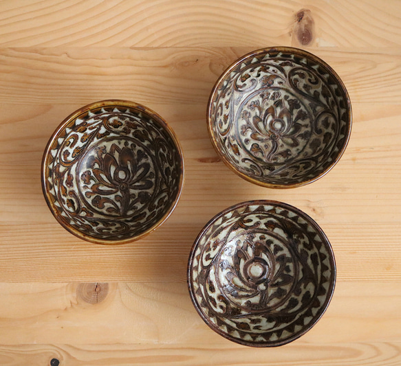 タイ セラドン焼 小鉢 ボウル 9.5cm 陶磁器 1点 celadon-003 3枚目の画像