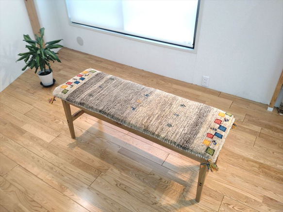 秋新規入荷】ペルシャ ギャッベ ミニランナー 117x43cm グレー RJ8174 