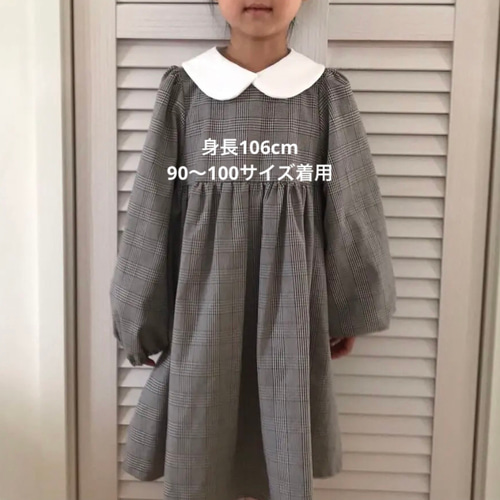 ワンピース　100サイズ　2種類　つけえり　ハンドメイド ワンピース 100サイズ 2種類 つけえり ハンドメイド ワンピース