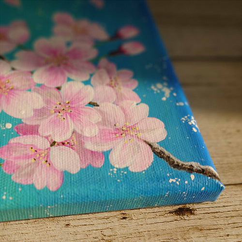ミニ絵画 「桜」 絵画 atelier-kaza碧 通販 15555103｜Creema