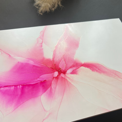 アルコールインクアートパネル 【世界に一つだけのアート】pink 3枚目の画像