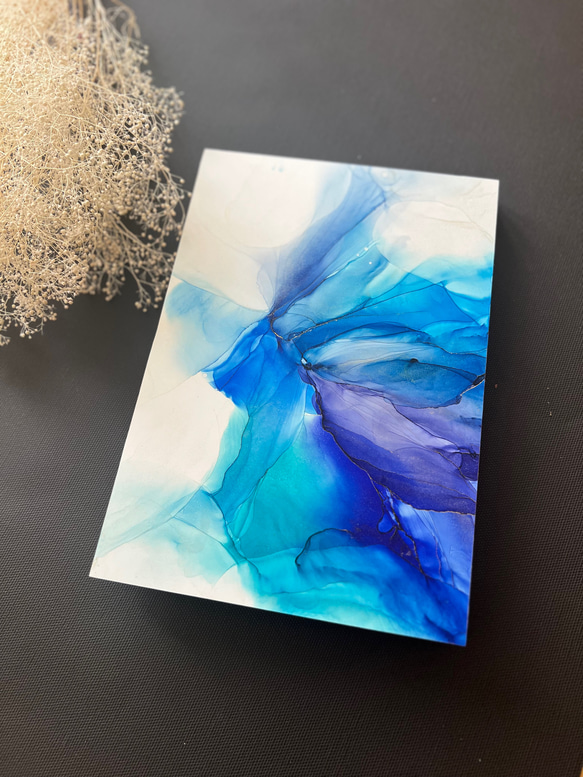 アルコールインクアートパネル 【世界に一つだけのアート】blue その他
