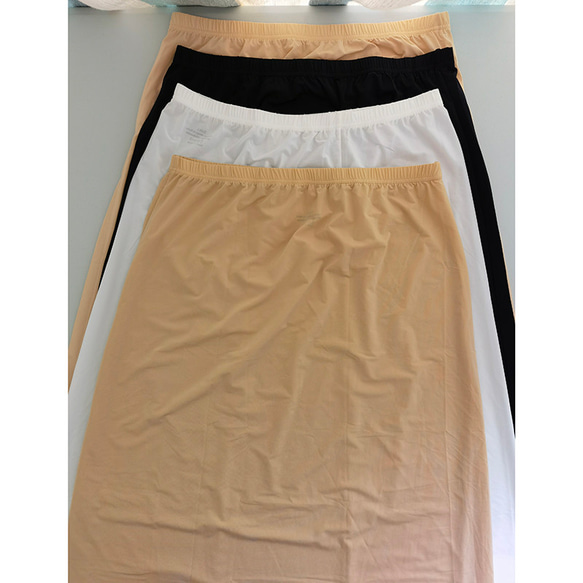 【丈60cm】アンダースカート　ペチコート　インナー　すべすべひんやりアイスシルク素材　4色　L161 1枚目の画像