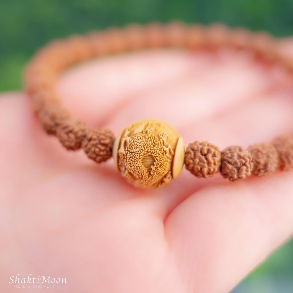 【宝珠 皇帝龍 守護本尊 龍彫 最強の運気アップのお守り！ 中12mm ひと粒神様ブレスレット】レア・希少！5mm・6m 5枚目の画像