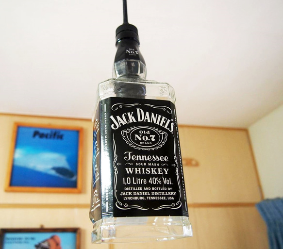 【ボトルランプ】ジャックダニエル（1,000ml）のペンダントライト 2枚目の画像