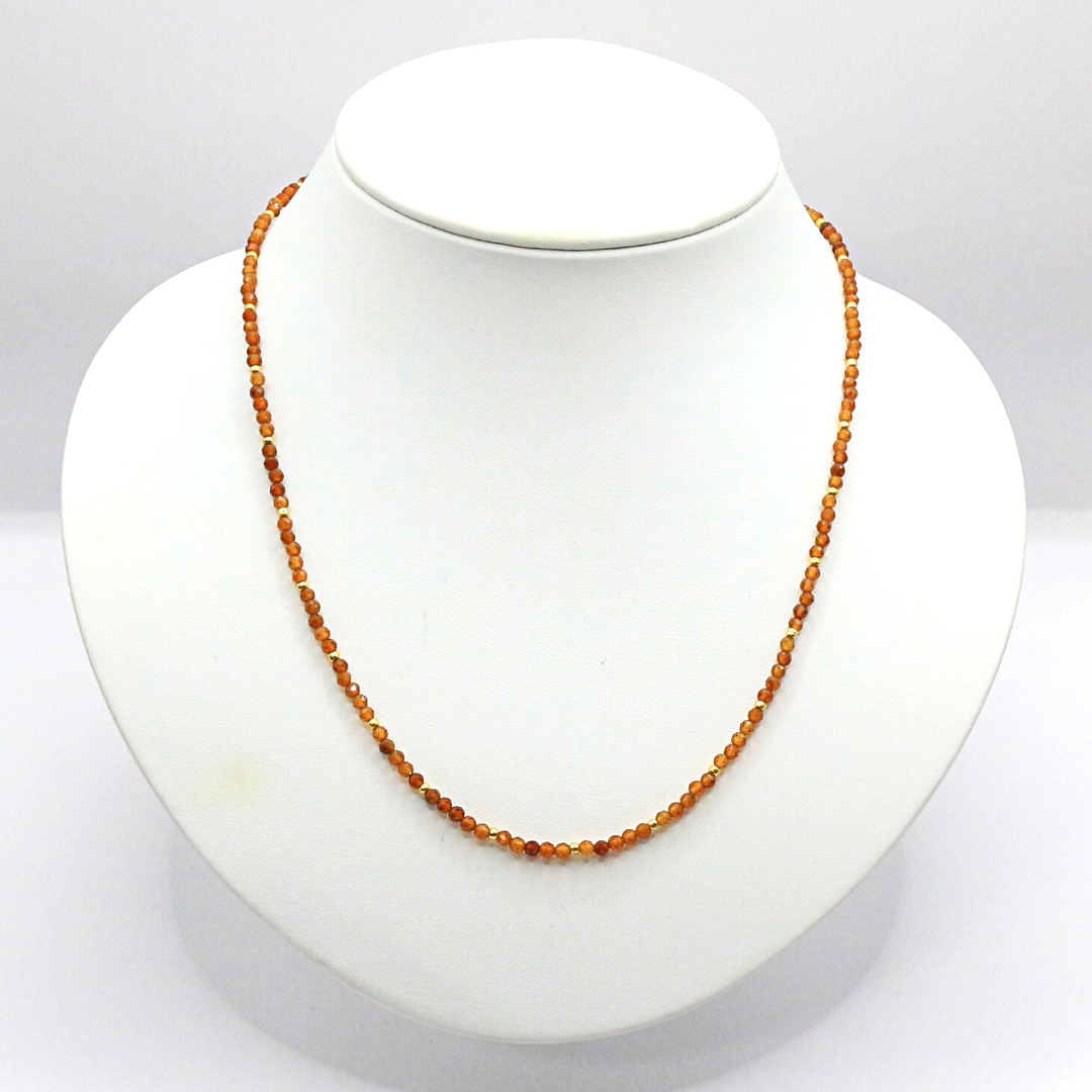 オレンジガーネット カット ビーズ ネックレス limited edition41