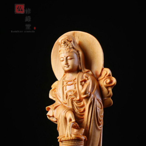 極上品 木彫仏像 極小仏 弥勒菩薩【豪華特典付き！】仏像 木彫 精密 精巧 リアル