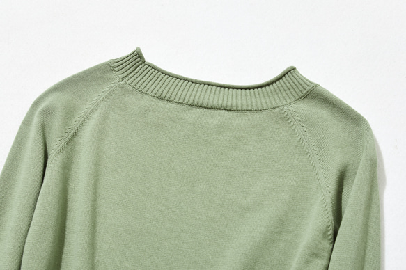 一年四季都可以使用！超人氣棉針織系列 簡約又時尚，我的標準針織 淺綠色 230214-2 第8張的照片