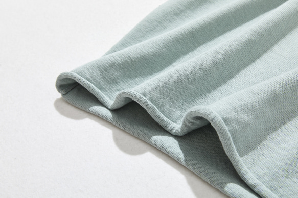 超流行的棉針織系列，適合全年使用。簡單又時尚，我的標準針織 淡藍綠色 230214-3 第5張的照片