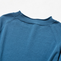 超流行的棉針織系列，適合全年使用。簡單又時尚，我的標準針織。淡藍色帶點灰色 230214-4 第8張的照片