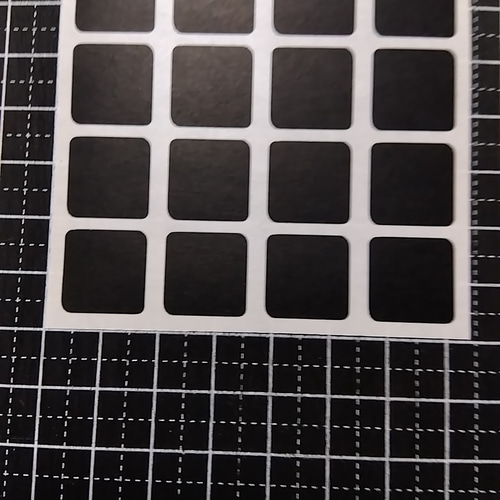 ブラックタックシール》正方形角丸1.5cm280枚 シール みぃ ブラックタックシール》正方形角丸1.5cm280枚 シール みぃ