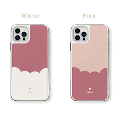 スマホケース バイカラー＊桜　＜強化ガラス+TPU＞　iPhoneケース 名入れ iPhone14 13Pro 2枚目の画像